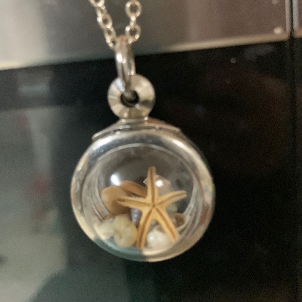 Sterling Silver Necklace with Sea Shell Pendent